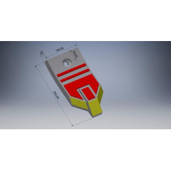 Kultivatoriaus kaltelis 180x100x20 mm, grūdintas, plokščias, 1 skylė, tinka Razol 3488CN