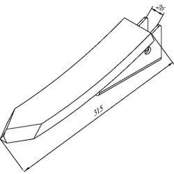 Kultivatoriaus kaltelis 315x60x20mm 990250