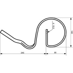Spyruoklinis dantis 25x8x340mm be kaltelio, tinka Rau Kverneland CP12158Z