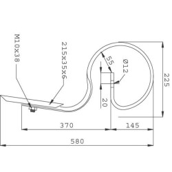 Spyruoklinis dantis 32x12x590 mm tiesus su smaigaliu CP41