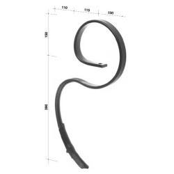 Spyruoklinis dantis 32x10x540 mm su CP50 viršūne