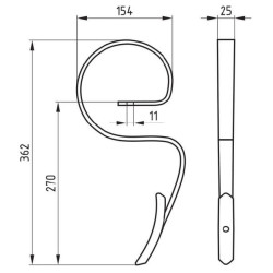 Universalus spyruoklinis dantis su kalteliu Bagra 51101312100020