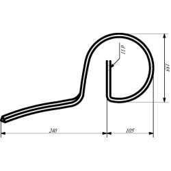 Spyruoklinis dantis 25x8x345mm be noragėlio CP598