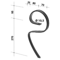 Spyruoklinis dantis 25x8x365mm be noragėlio CP58