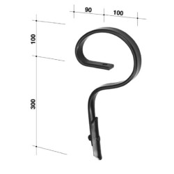 Spyruoklinis dantis 32x10x395 mm tiesus su smaigaliu CP57