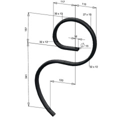 Spyruoklinis dantis 32x12x498mm be noragėlio CP46