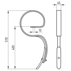 Tvirtinimo laikiklis 45x10mm 5110300500