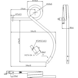 Pigtail dantis kairysis 1" kvadratinis 5/8" skylė CP9852