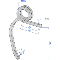 Pigtail dantis 35x35x600 RH CP356002