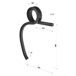 Pigtail dantis 40x40x680 kairysis CP406801