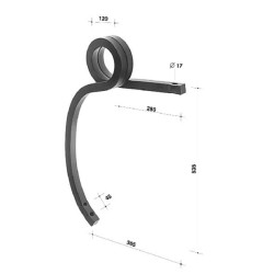 Pigtail dantis 30x30x535 kairysis CP305351