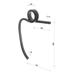 Pigtail dantis 25x25x520 dešinės pusės CP255202