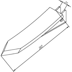 Kultivatoriaus kaltelis 265x60x12mm 990245