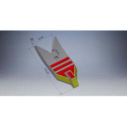 Kultivatoriaus kaltelis 280x125x20 mm, grūdintas, lenktas, 1 skylė, tinka Lemken 3374442CN