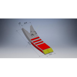 Kultivatoriaus kaltelis 270x80x20 mm, grūdintas, plokščias, 1 skylė, tinka Kongskilde 10103120CN