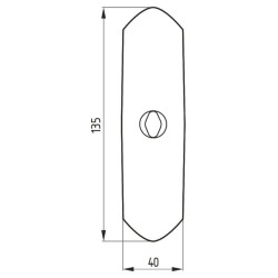 Kultivatoriaus smaigalys 135x40x8mm, apverčiamas, plokščias, 1 skylė, tinka Kongskilde 5120A4
