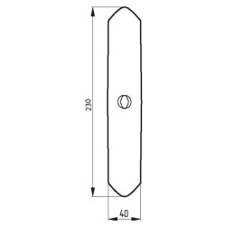 Kultivatoriaus kaltelis 230x40x6mm, apverčiamas, lenktas, 1 skylė 512010145625