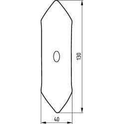 Kultivatoriaus kaltelis 127x40x6mm, apverčiamas, plokščias, 1 skylė 51201312000040