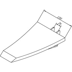 Kultivatoriaus kaltelis, kietmetalio, 250x150x15 mm, 1 skylė, 990252