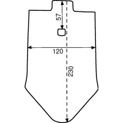 Kultivatoriaus kaltelis 230x120x12mm 3374392