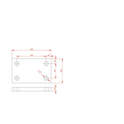 Dantų spaustukas 40x40mm rėmui 100x100mm CP10181