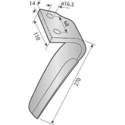 Power Harrow pirštas 14 mm dešinysis Kuhn 52549430