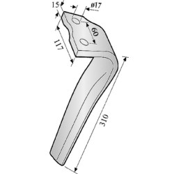 Akėčio pirštas RH, 310 mm ilgio, tinka Alpego KE0121
