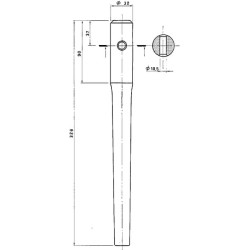 Akėčio noragėlis kairiajam/dešiniajam, 326 mm ilgio, tinka „Breviglieri KE0204“