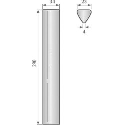Akėčio noragėlis kairėn/dešinėn, 290 mm ilgio, tinka Carraro KE0301