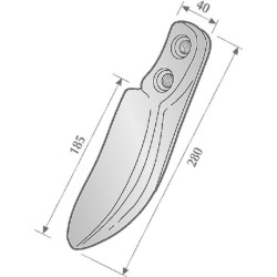 Rotorinio akėčio virbas kairysis/dešinysis, 280 mm ilgis, tinka Dutzi/Terranova KE0345