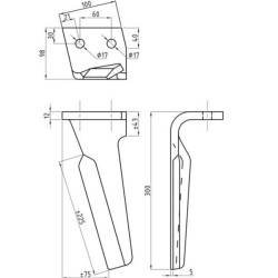 Akėčio pirštas RH, 300 mm ilgio, tinka Alpego KE1270