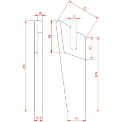 Privirinamas kairysis antgalis, 210 mm ilgio KE0118