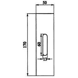 Grandiklis 50x170x3mm Rabe AB130003