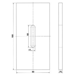 Grandiklis plastikinis, 180x90x10 mm Kramp RLQ282KR
