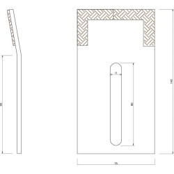 Grandiklis, kietmetalio, 140x75, AB070001CN