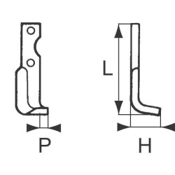 Rotovatoriaus peilis kairysis, 215x48x30mm, 4 mm storio, tinka Agria RB02013