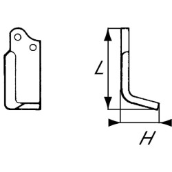 Rotovatoriaus peilis RH 155x70x50mm 5 mm storio, tinka Agria RB176790R