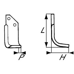 Rotovatoriaus peilis RH 115x56x40mm 6 mm storio, tinka B.C.S. RB48425