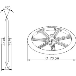 Presavimo žiedas 700 mm 45° Evers 990712