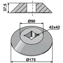 Išorinė atraminė plokštelė, skirta 40x40 17100519