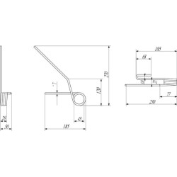 Priekinis akėčių dantis 45° Rabe original 90041522