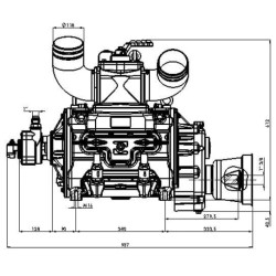 Vakuuminis siurblys 540 aps./min. 15270 l/min. su automatiniu tepimu ir balastu B.P. KPSB550MA100