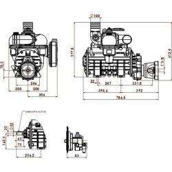 Vakuuminio siurblio skriemulys, automatinis tepimas ir balastas BP MEC13500PABL