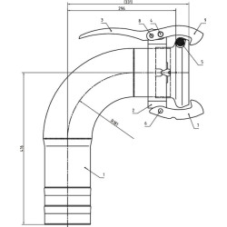5 colių 90° alkūnės antgalis 5204090Z