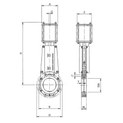 125 mm pneumatinis vožtuvas DN125VNCN
