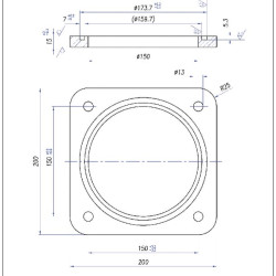 Tarpinis flanšas 6" su O formos žiedu 6300822Z