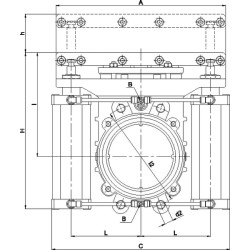 Kompaktiškas peilinis vožtuvas 6" (pneumatinis) ARZO0101150561
