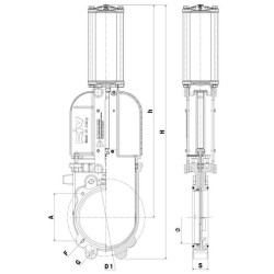 Peilinė sklendė 4" GLADIO pneumatinė su jutikliais RIV122100