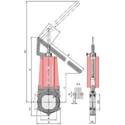 Peilis VLV kvadratinio flanginio svirties DN 6" DN150VGB