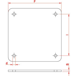 Kvadratinis flanšas su 4 varžtais, 6 colių 6309900Z